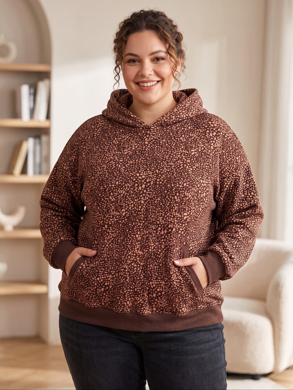Fabletics Cozy Fleece Hoodie - Brown - Size XXL - 1X - Womens